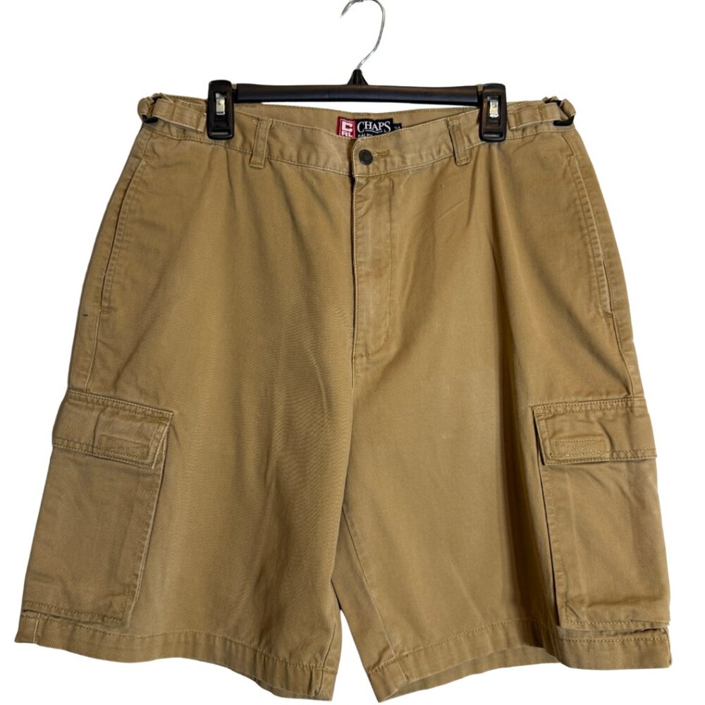 Vintage Chaps Ralph Lauren Cargo Shorts Mens 34 Tan Utility Preppy Retro Classic